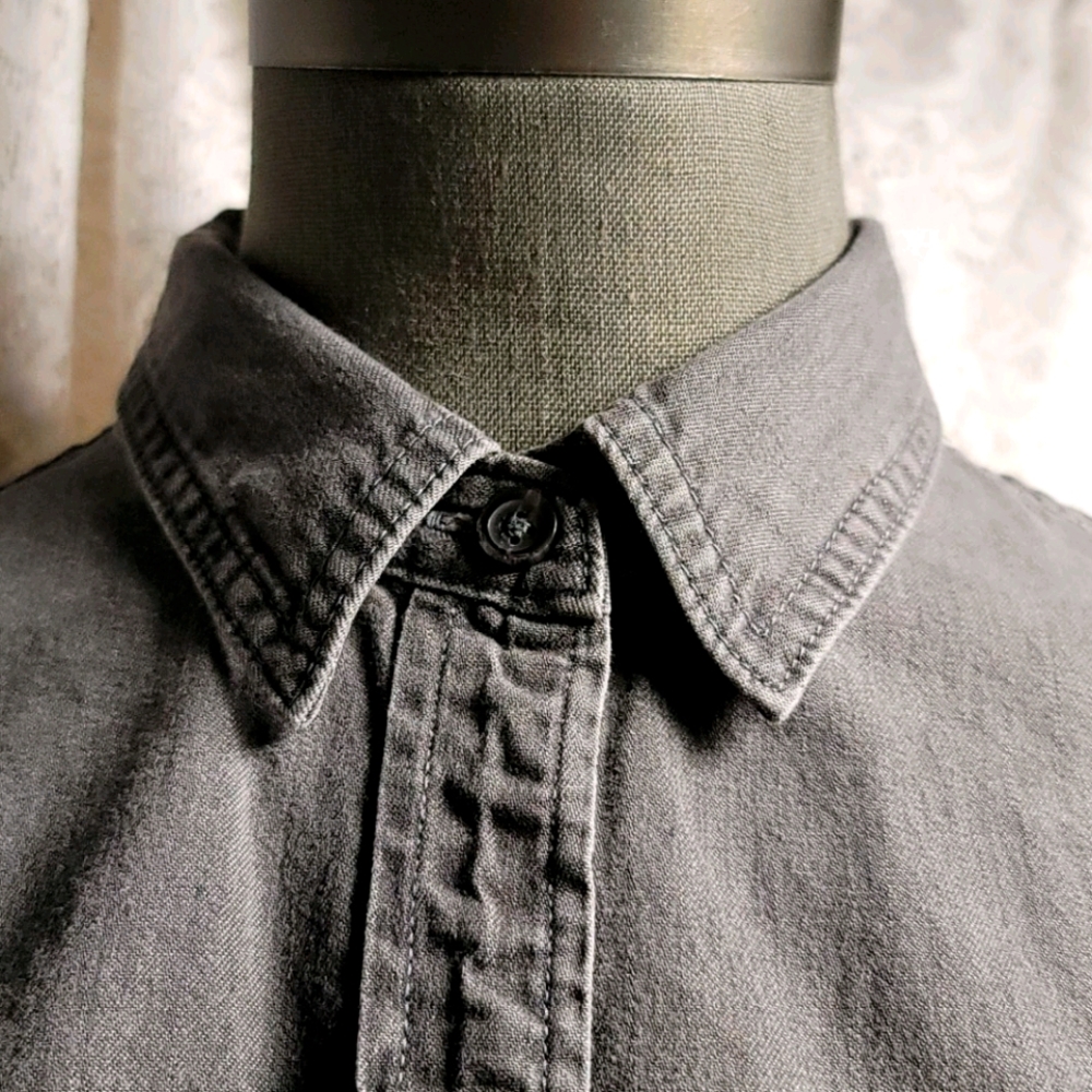 Gray oxford denim shirt